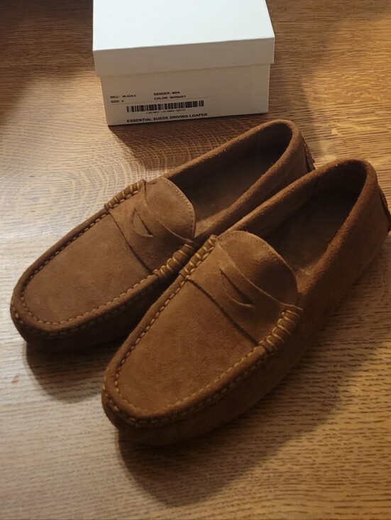 Quince Mens Essential Suede Driving Loafer - Whiskey brown main image 7